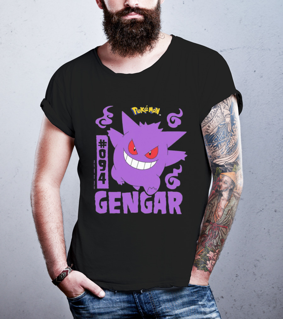 Pokémon #094 Gengar With Iconic Design And Purple T-Shirt
