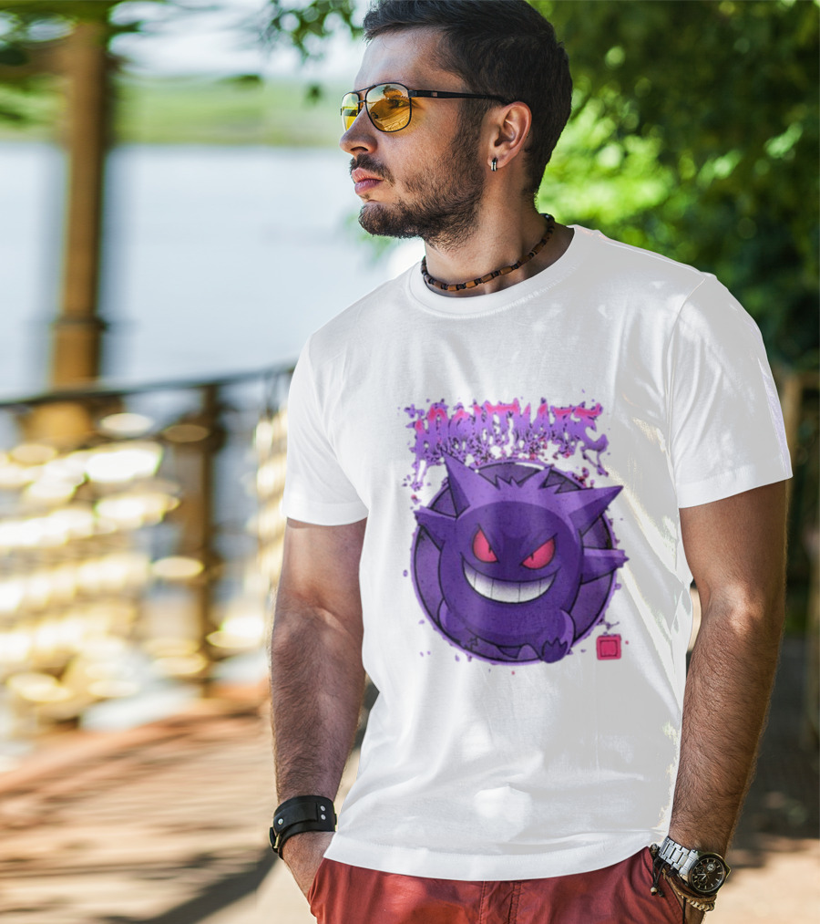 Gengar Nightmare Pokemon Purple Mischief T-Shirt