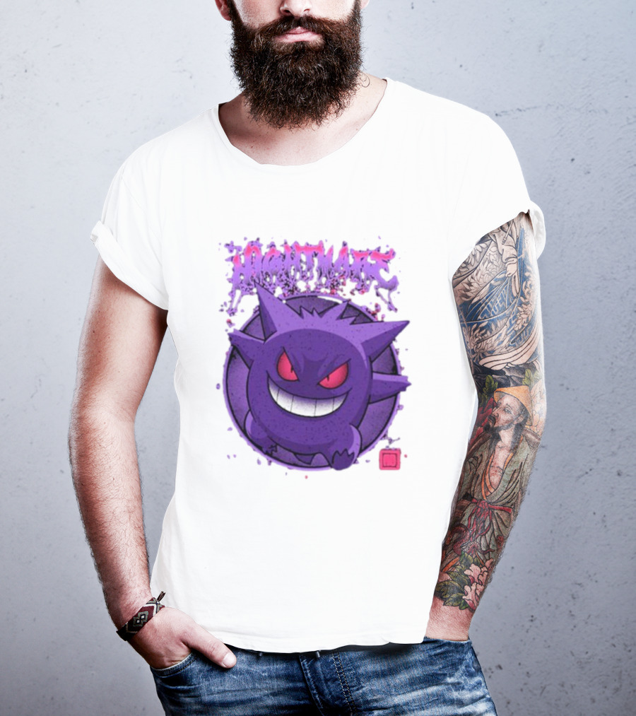 Gengar Nightmare Pokemon Purple Mischief T-Shirt