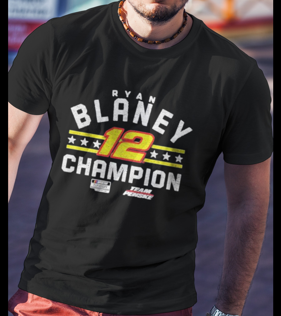 Ryan Blaney 12 Champion NASCAR Cup Series Team Penske T-Shirt