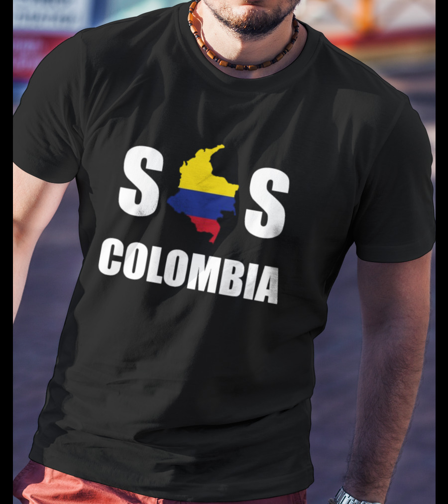 SOS Colombia Map Flag T-Shirt