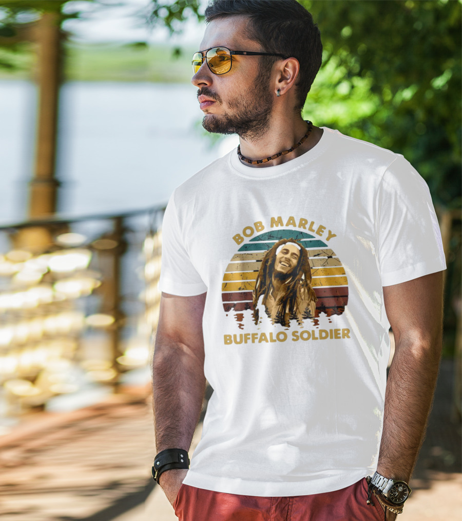 Bob Marley Buffalo Soldier Vintage Retro Sunset T-Shirt