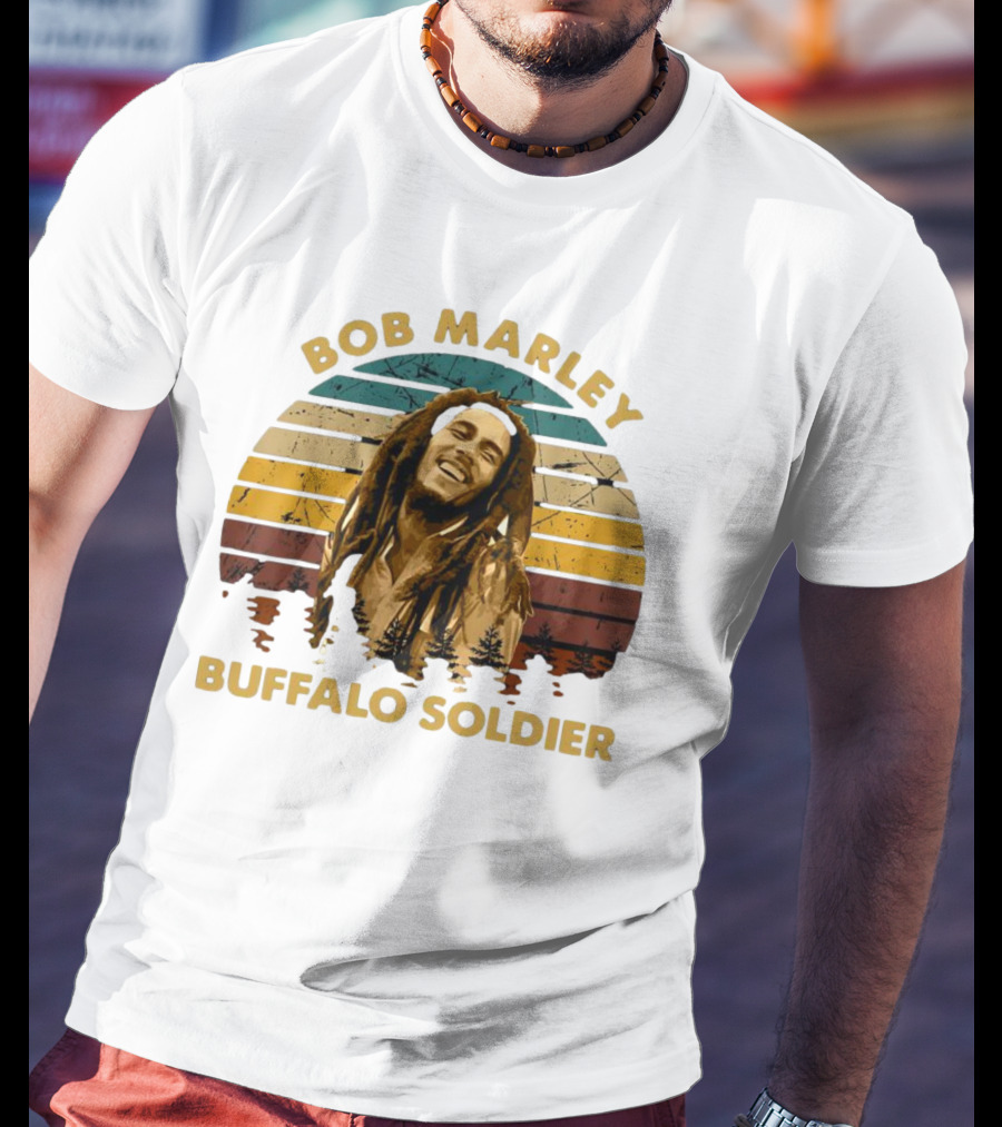 Bob Marley Buffalo Soldier Vintage Retro Sunset T-Shirt