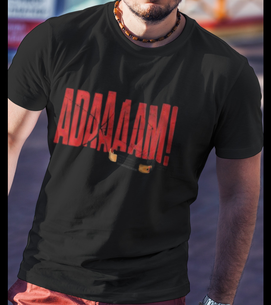 ADAAAAM Red Text Broken Glass T-Shirt
