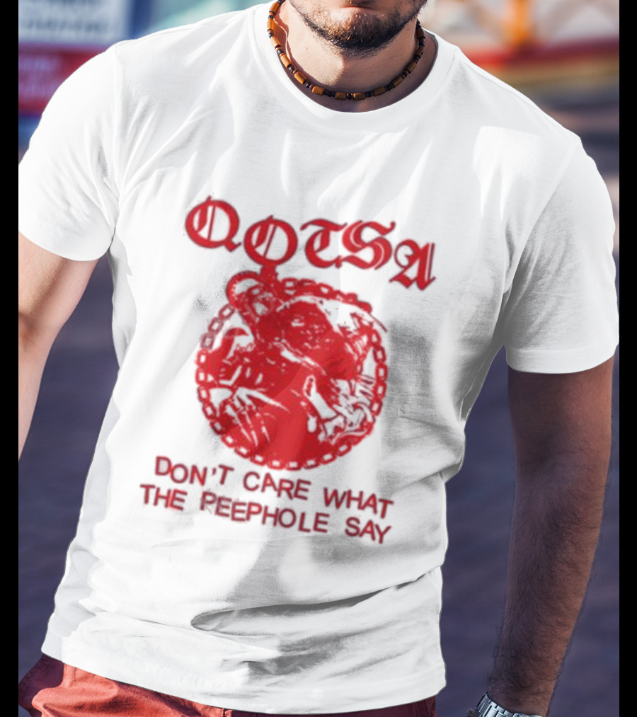 QOTSA Don't Care What The Peephole Say Red Skull T-Shirt