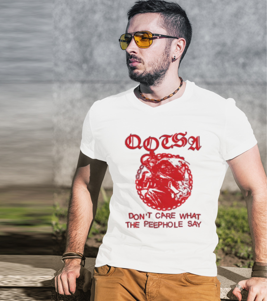 QOTSA Don't Care What The Peephole Say Red Skull T-Shirt