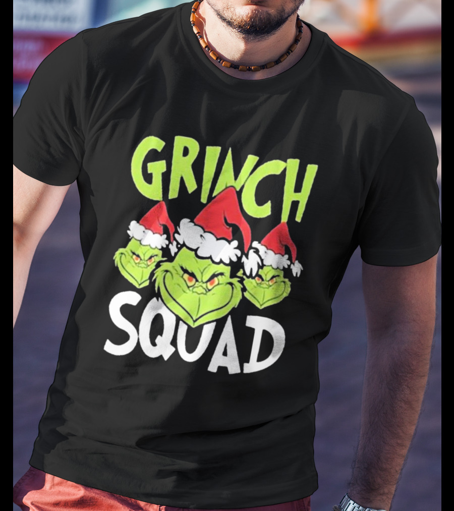 Grinch Squad Christmas Santa Hat Trio T-Shirt