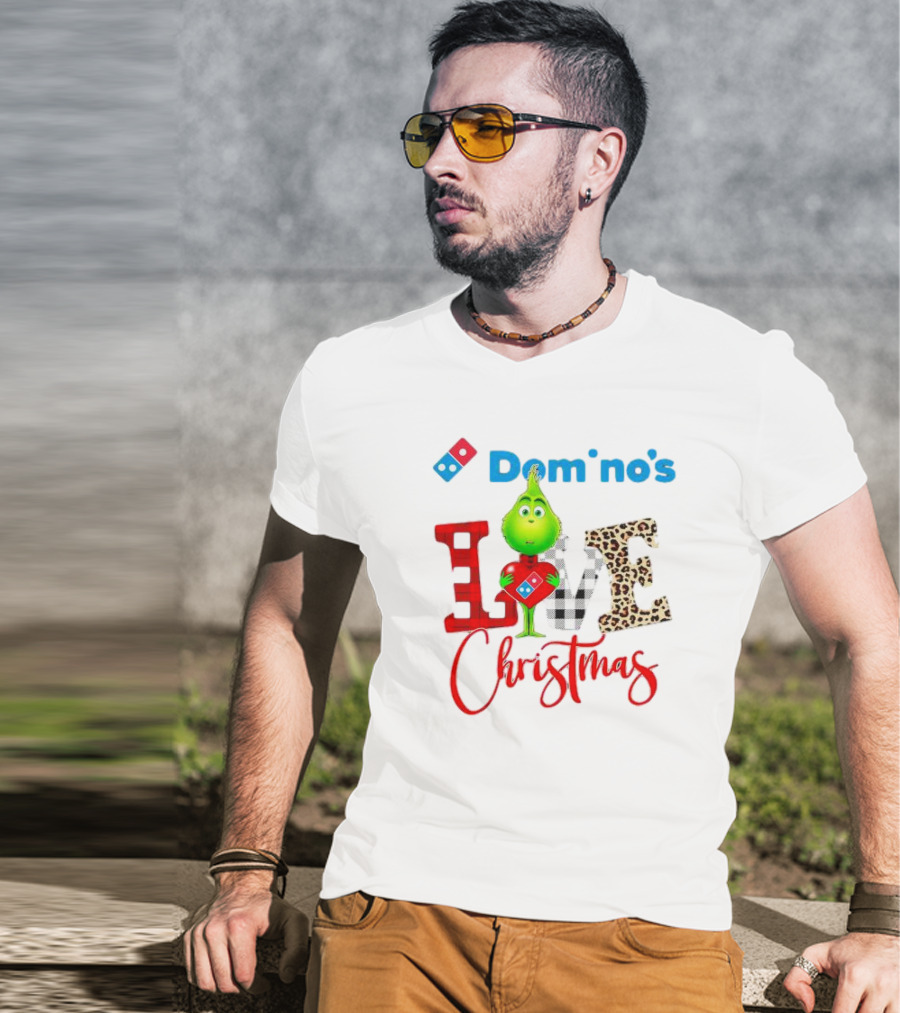 Domino's Grinch Love Christmas T-Shirt