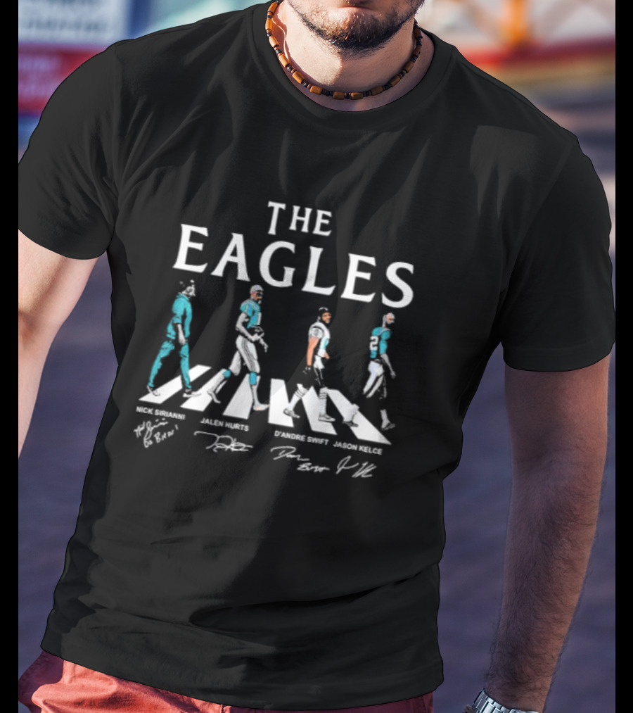 Eagles Abbey Road Nick Sirianni Jalen Hurts D'Andre Swift Jason Kelce T-Shirt