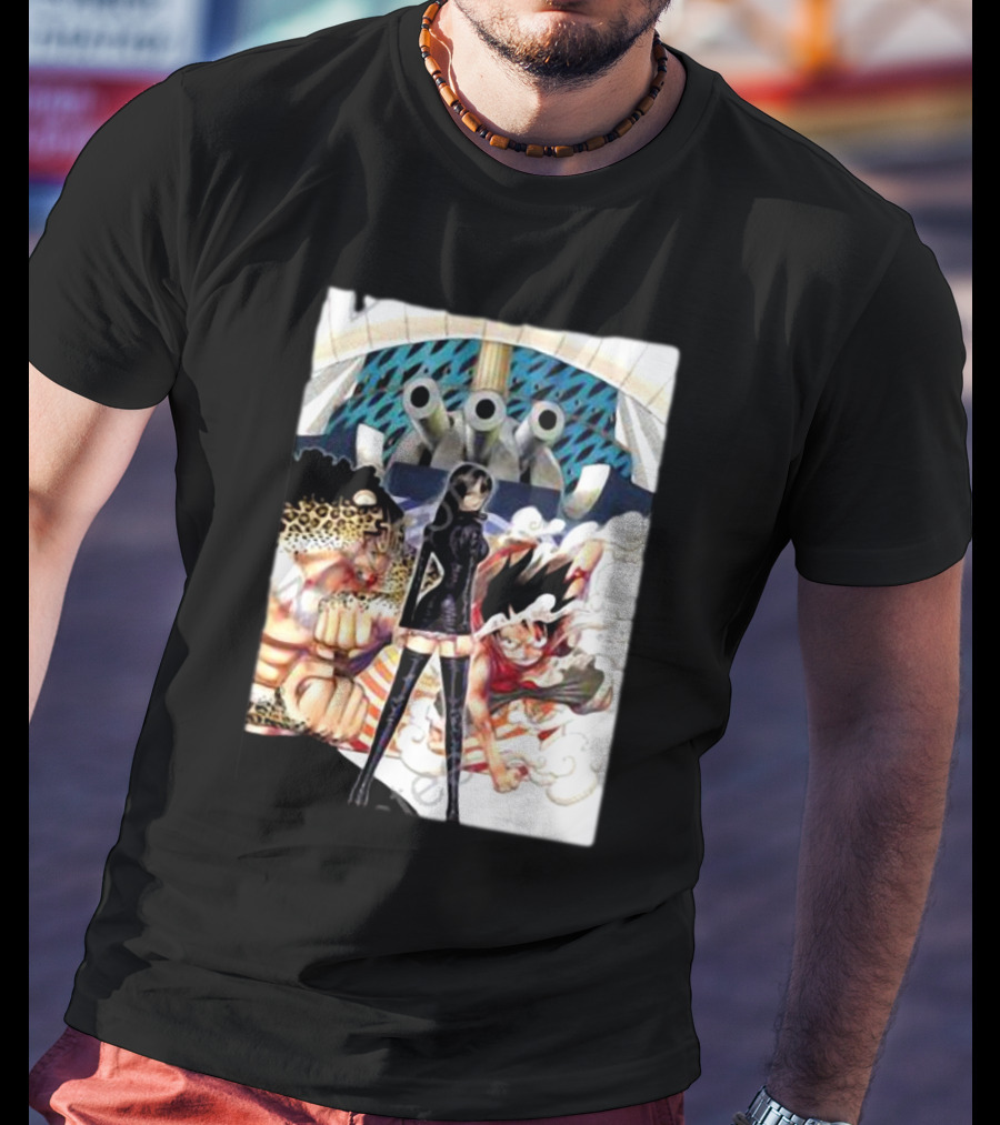 Geo Aw Enies Lobby Arc Animes Luffy Robin Lucci Cannon T-Shirt