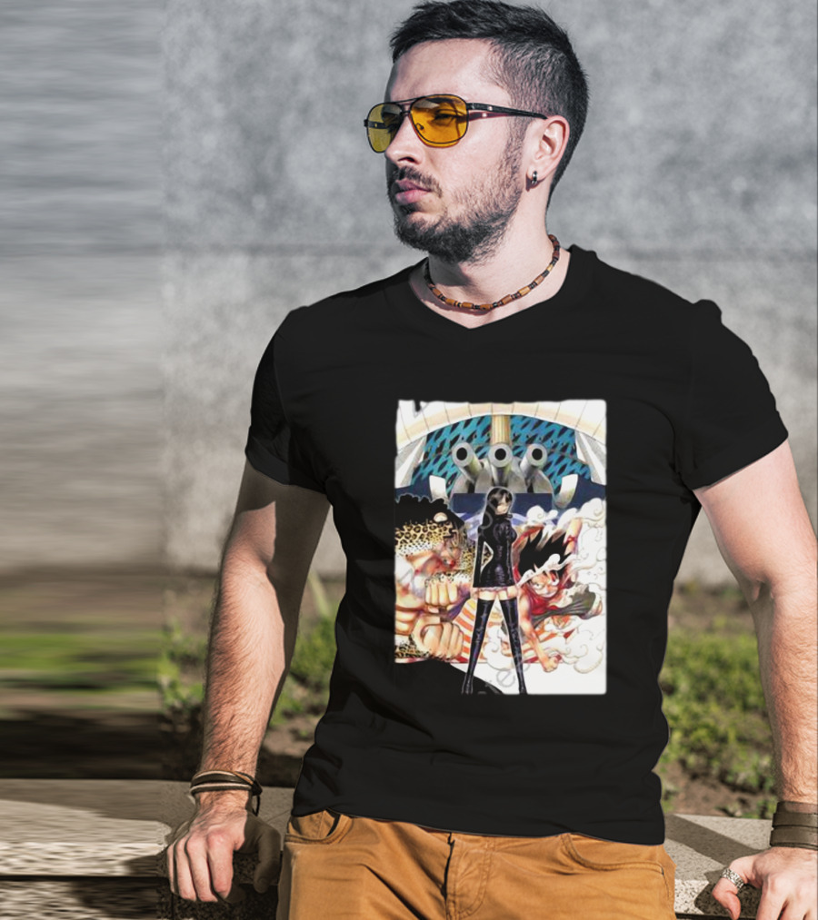 Geo Aw Enies Lobby Arc Animes Luffy Robin Lucci Cannon T-Shirt
