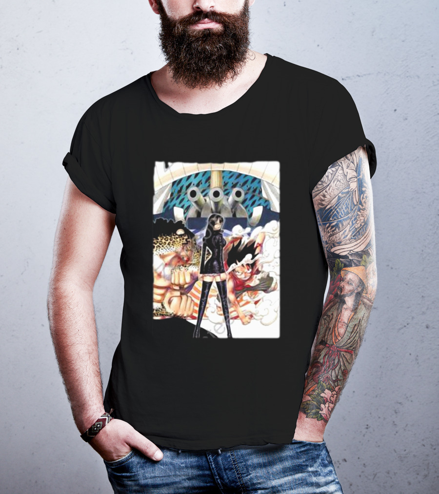 Geo Aw Enies Lobby Arc Animes Luffy Robin Lucci Cannon T-Shirt