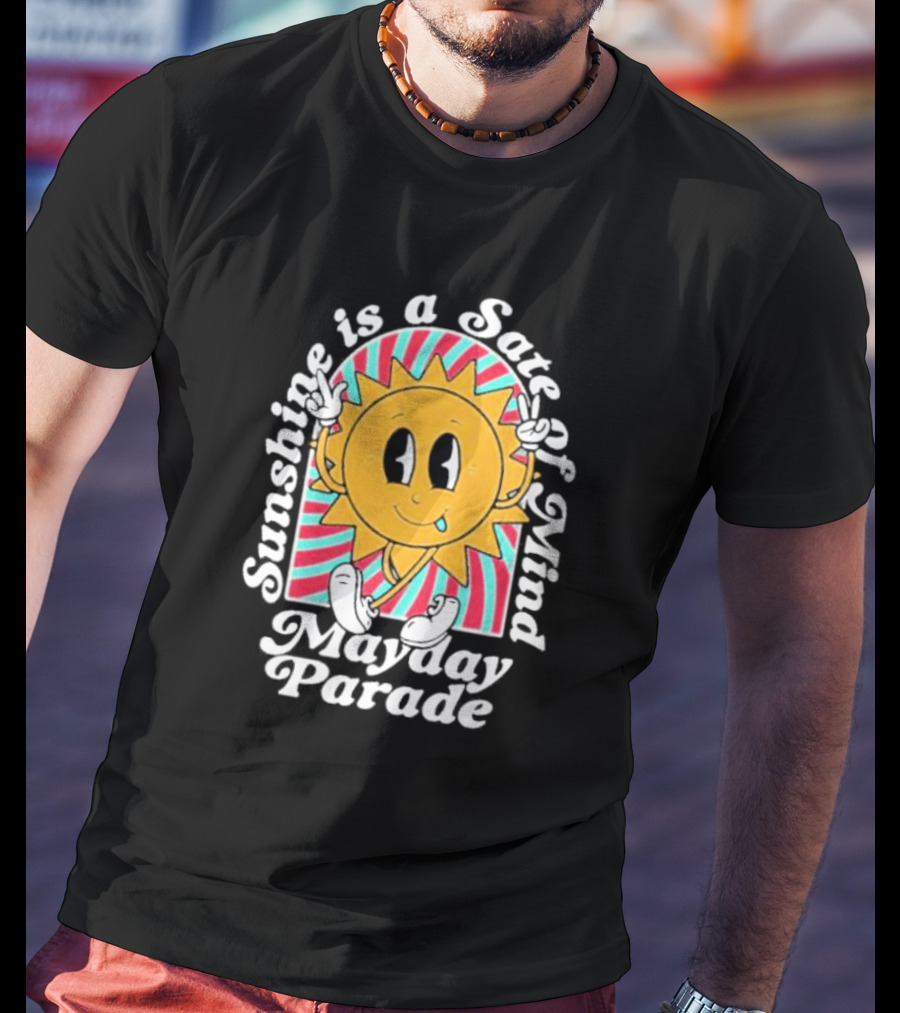 Sunshine Is A State Of Mind Mayday Parade Vintage Cartoon Sun T-Shirt