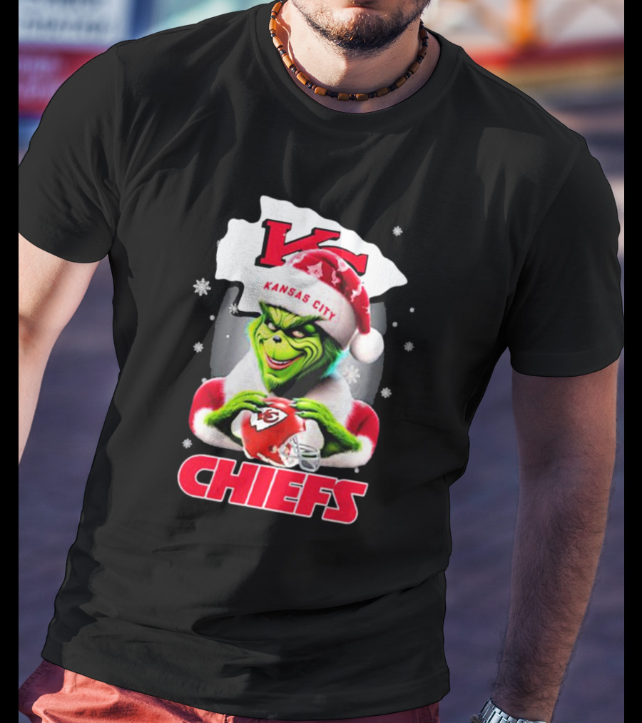 Kansas City Chiefs Grinch Santa Christmas T-Shirt