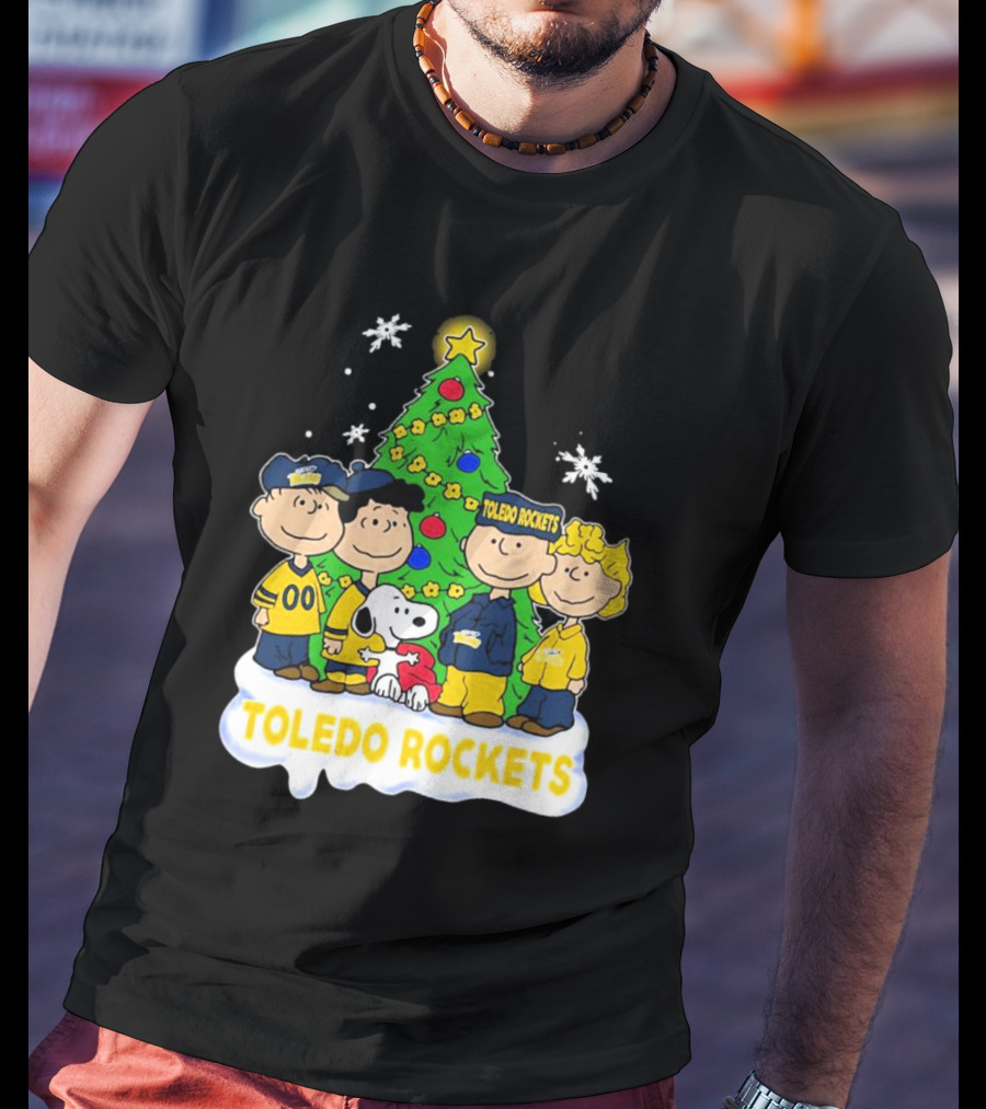 Peanuts Characters Toledo Rockets Christmas Tree T-Shirt