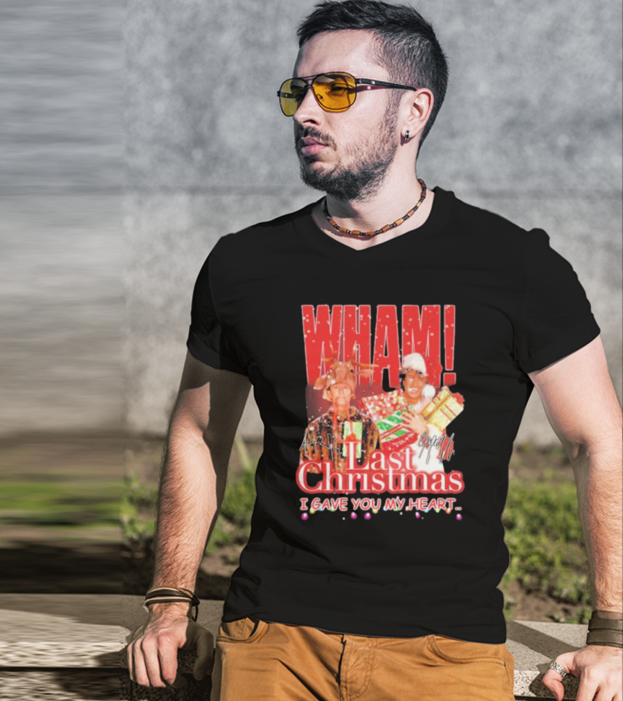 WHAM Last Christmas I Gave You My Heart Signature Holiday Image T-Shirt