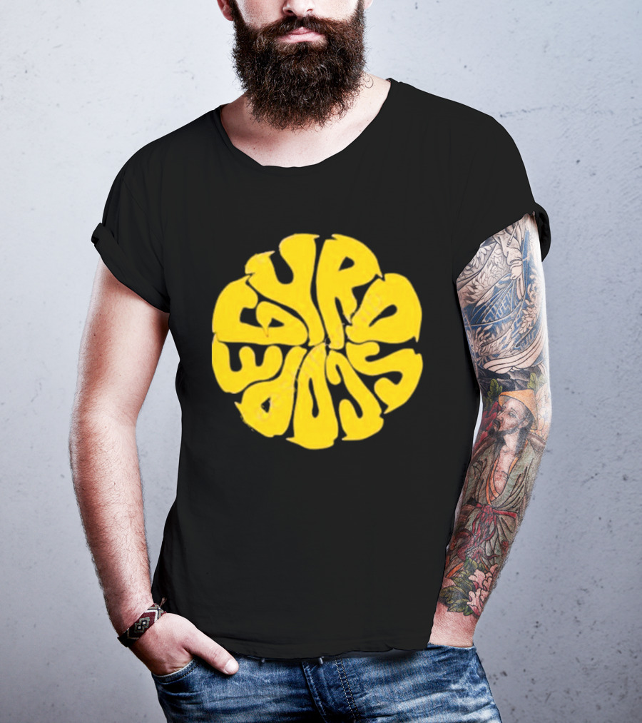 Gyroscope Liquid Logo Yellow Circular Text T-Shirt