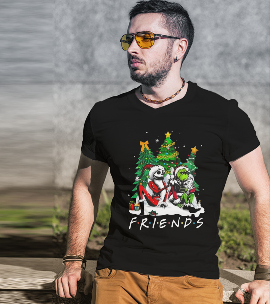Friends Grinch Christmas Jack Santa Tree T-Shirt