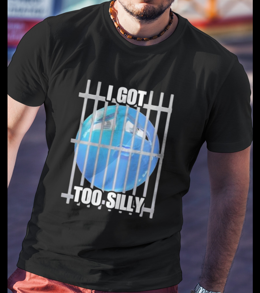 I Got Too Silly Blue Emoji Behind Bars T-Shirt