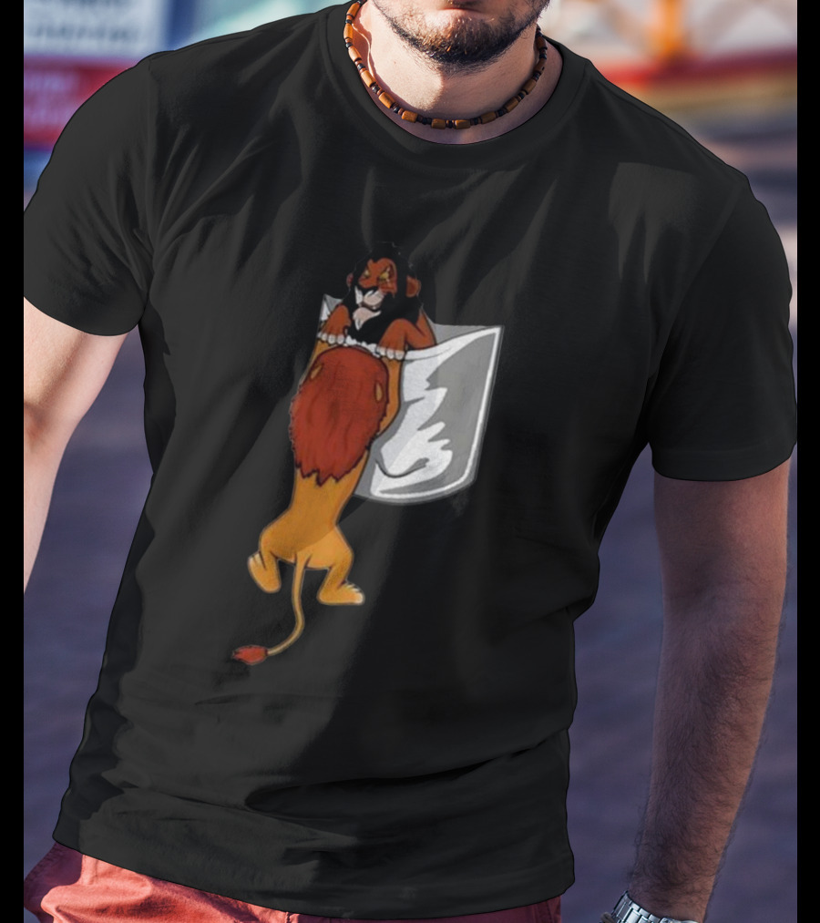 Lion Scar And Mufasa Hanging Pocket T-Shirt