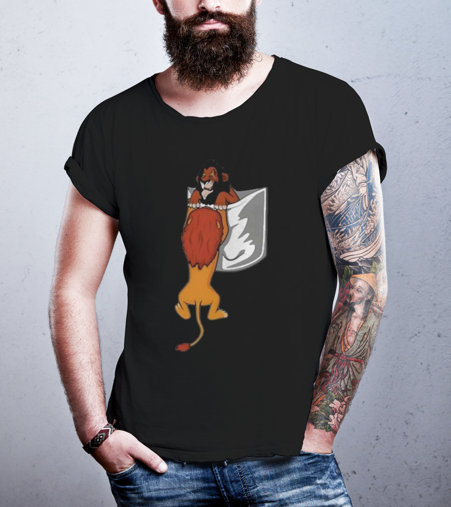Lion Scar And Mufasa Hanging Pocket T-Shirt
