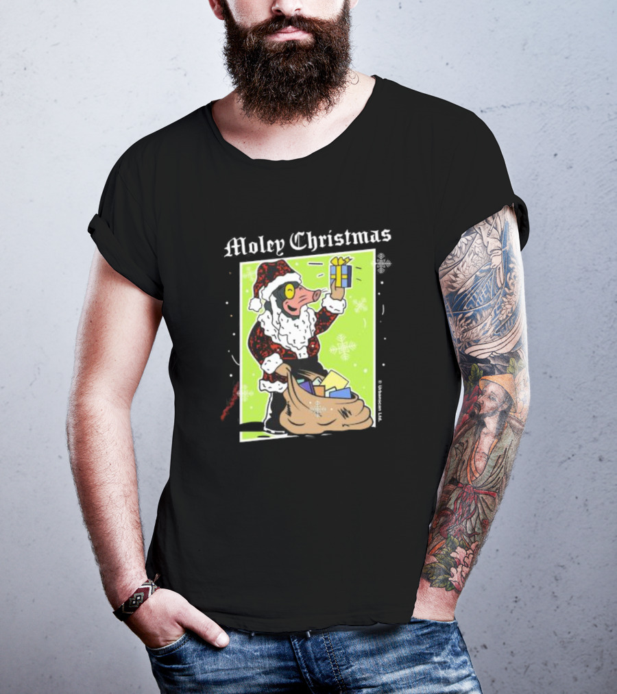 Moley Christmas Santa Mouse Holiday Present T-Shirt