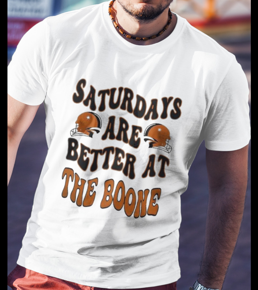 Oklahoma State Cowboys Saturdays Are Better At The Boone With Football Helmets T-Shirt