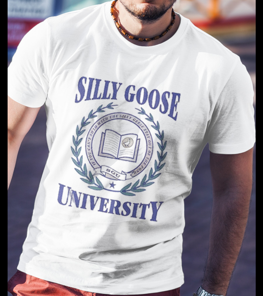 Silly Goose University Laurel Wreath Seal Emblem T-Shirt