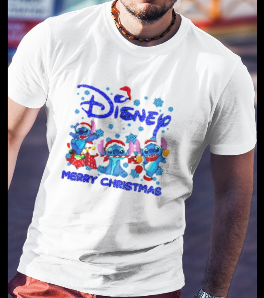 Disney Santa Stitch Merry Christmas T-Shirt
