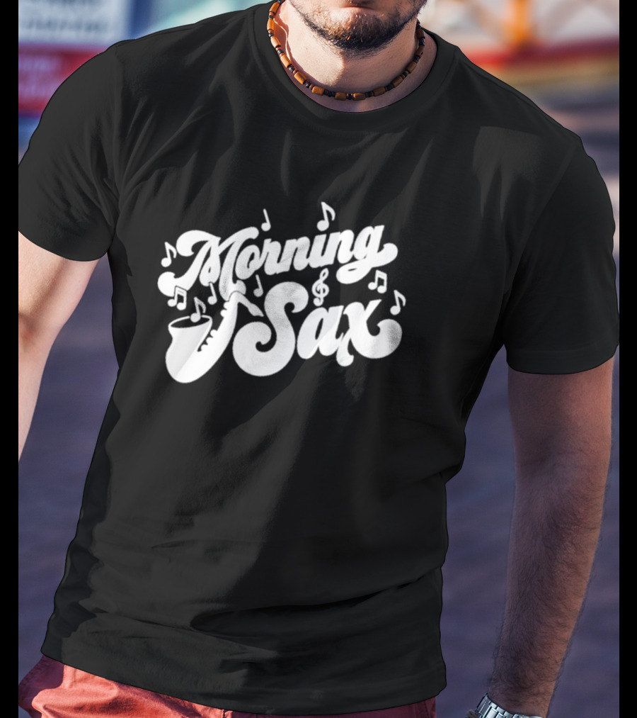Morning Sax Boxyfresh Musical Notes T-Shirt