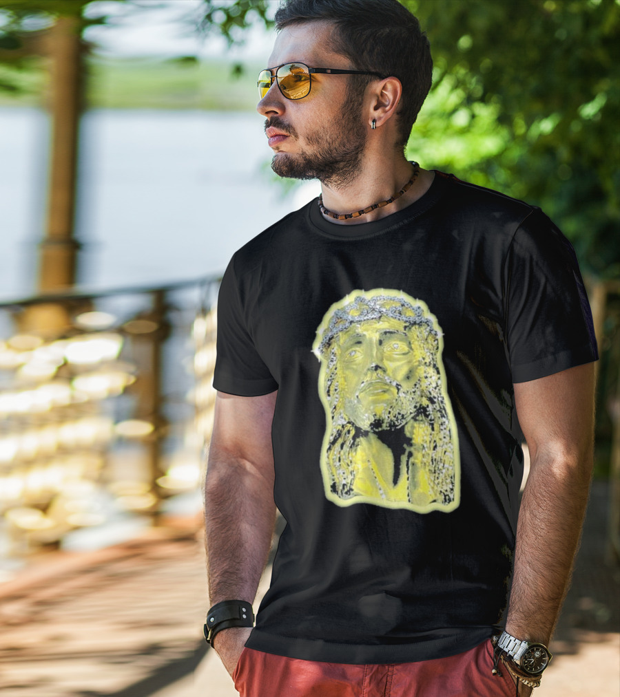 Jesus Piece Gold Diamond Crown Of Thorns Iconic Christian T-Shirt