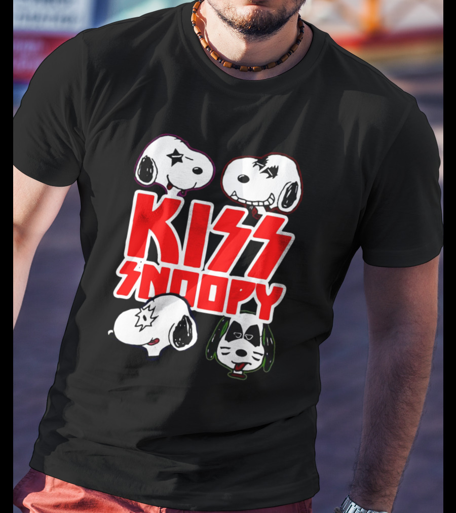 Kiss Snoopy Faces Rock Band T-Shirt
