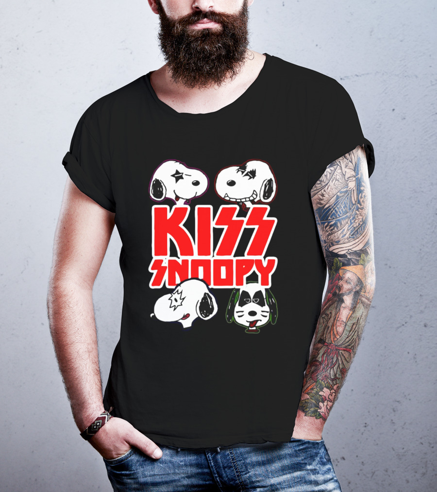 Kiss Snoopy Faces Rock Band T-Shirt