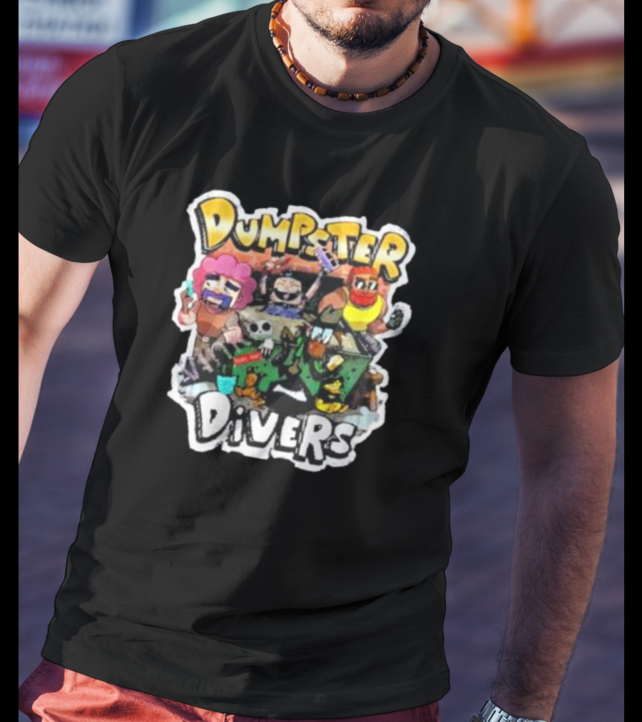 Neebs Gaming Merch Dumpster Divers Animated Character Adventure T-Shirt