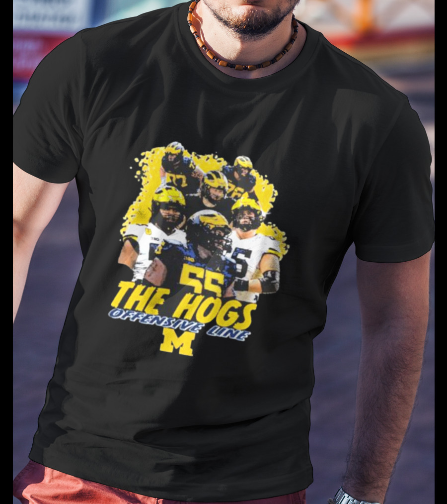 Valiant University Of Michigan Football The Hogs Offensive Line Team Spirit T-Shirt