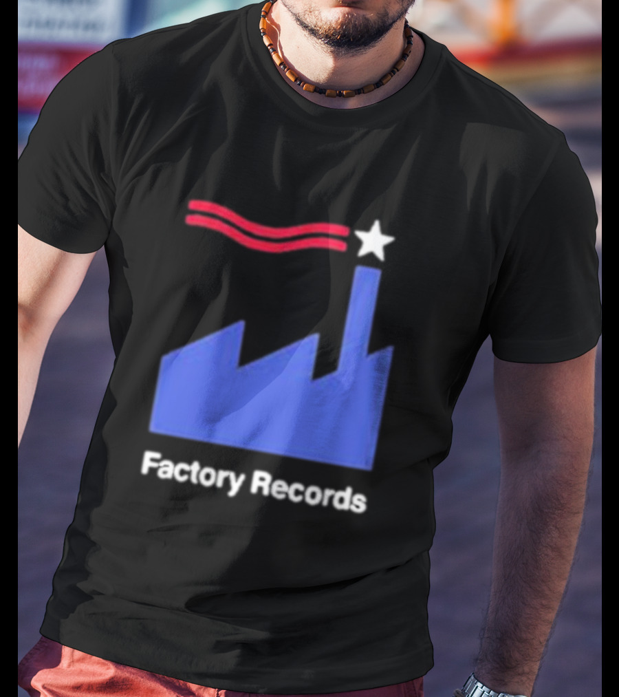 Factory Records Iconic Logo With Star And Stripes Factory T-Shirt