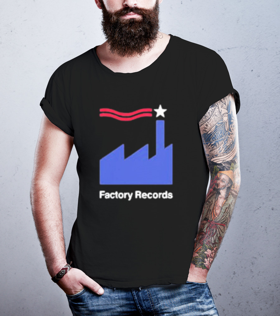 Factory Records Iconic Logo With Star And Stripes Factory T-Shirt
