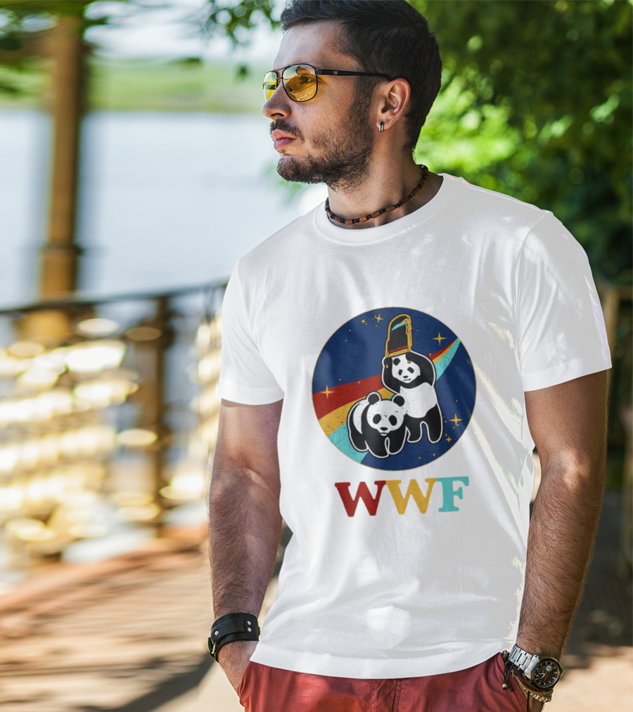 WWF Panda Bear Wrestling NASA Space T-Shirt