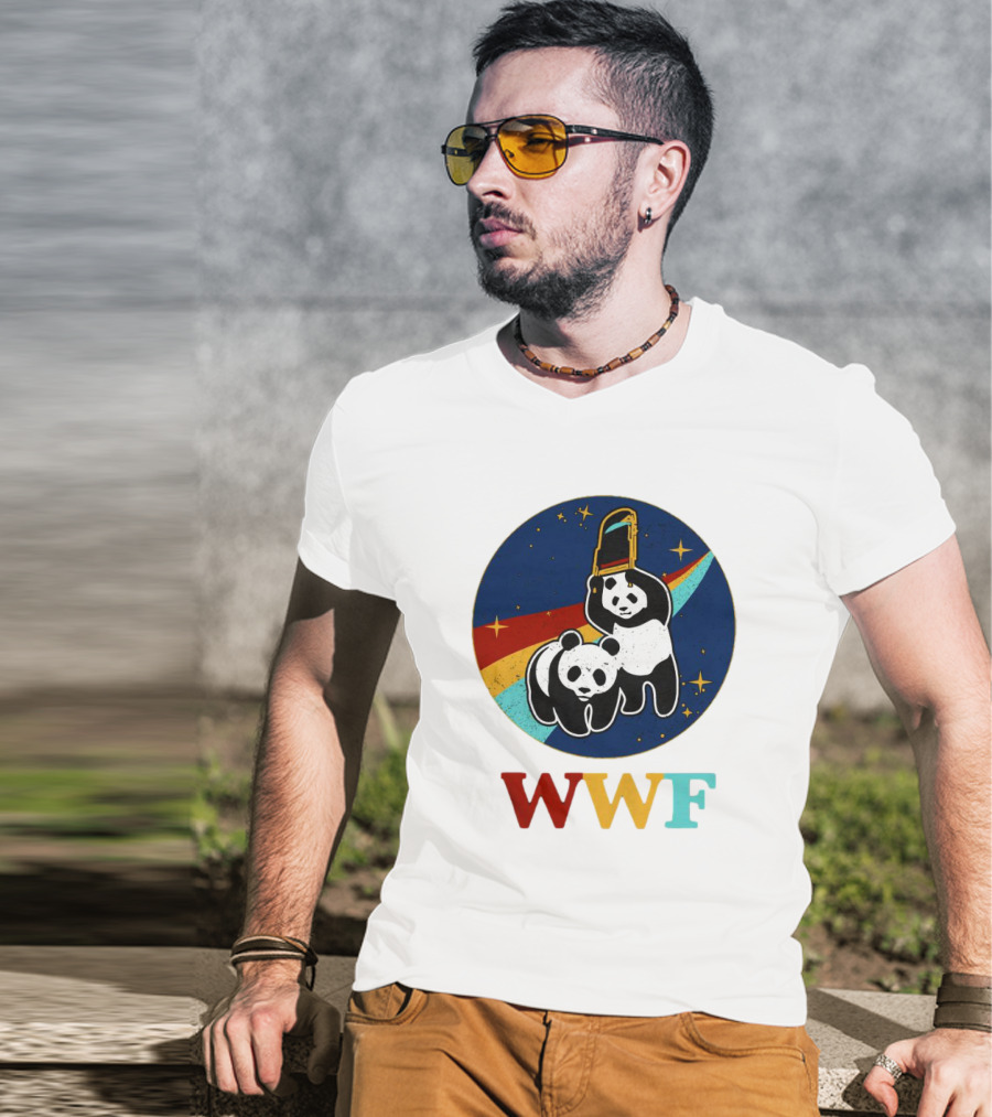 WWF Panda Bear Wrestling NASA Space T-Shirt