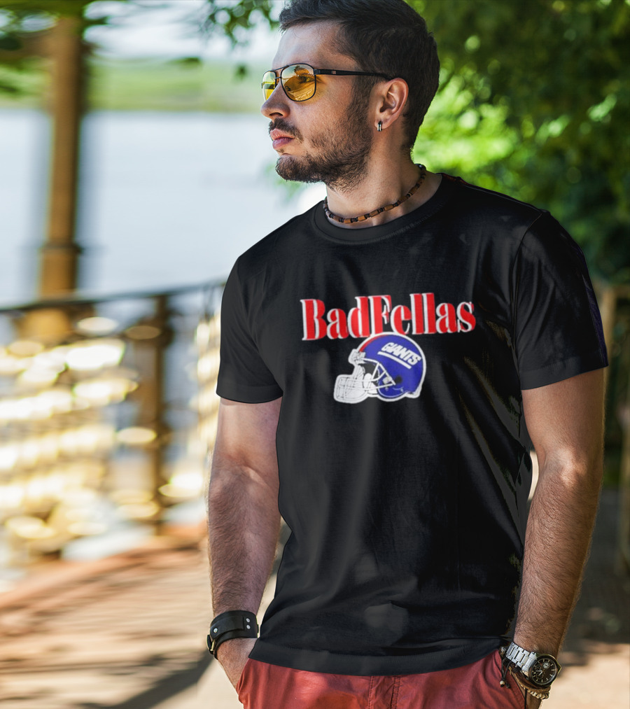 BadFellas Giants Football Helmet T-Shirt