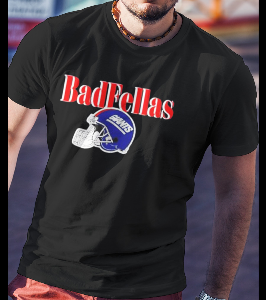 BadFellas Giants Football Helmet T-Shirt