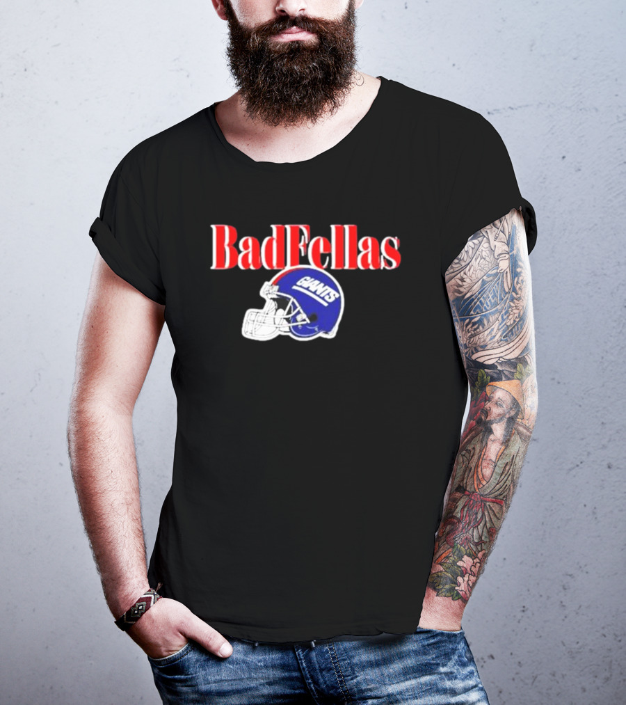 BadFellas Giants Football Helmet T-Shirt