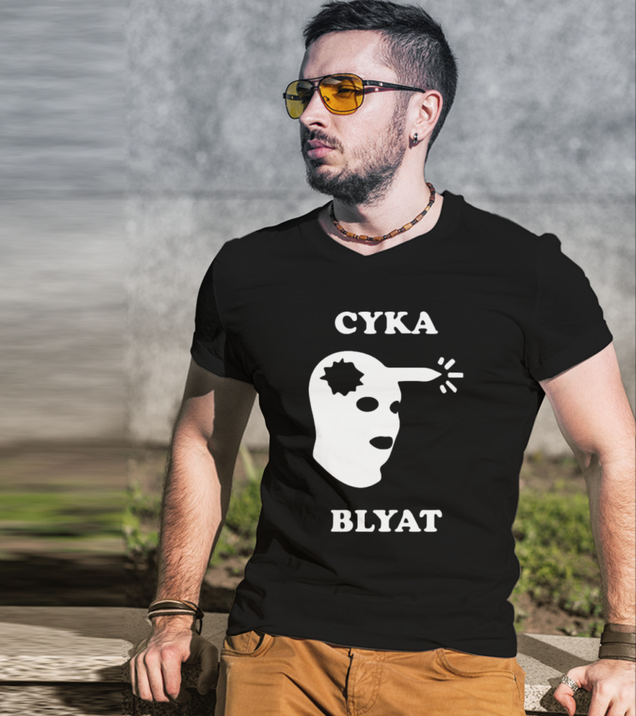 CYKA BLYAT Mask Bullet Headshot T-Shirt