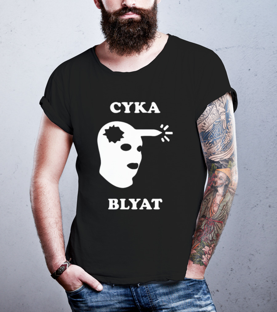 CYKA BLYAT Mask Bullet Headshot T-Shirt