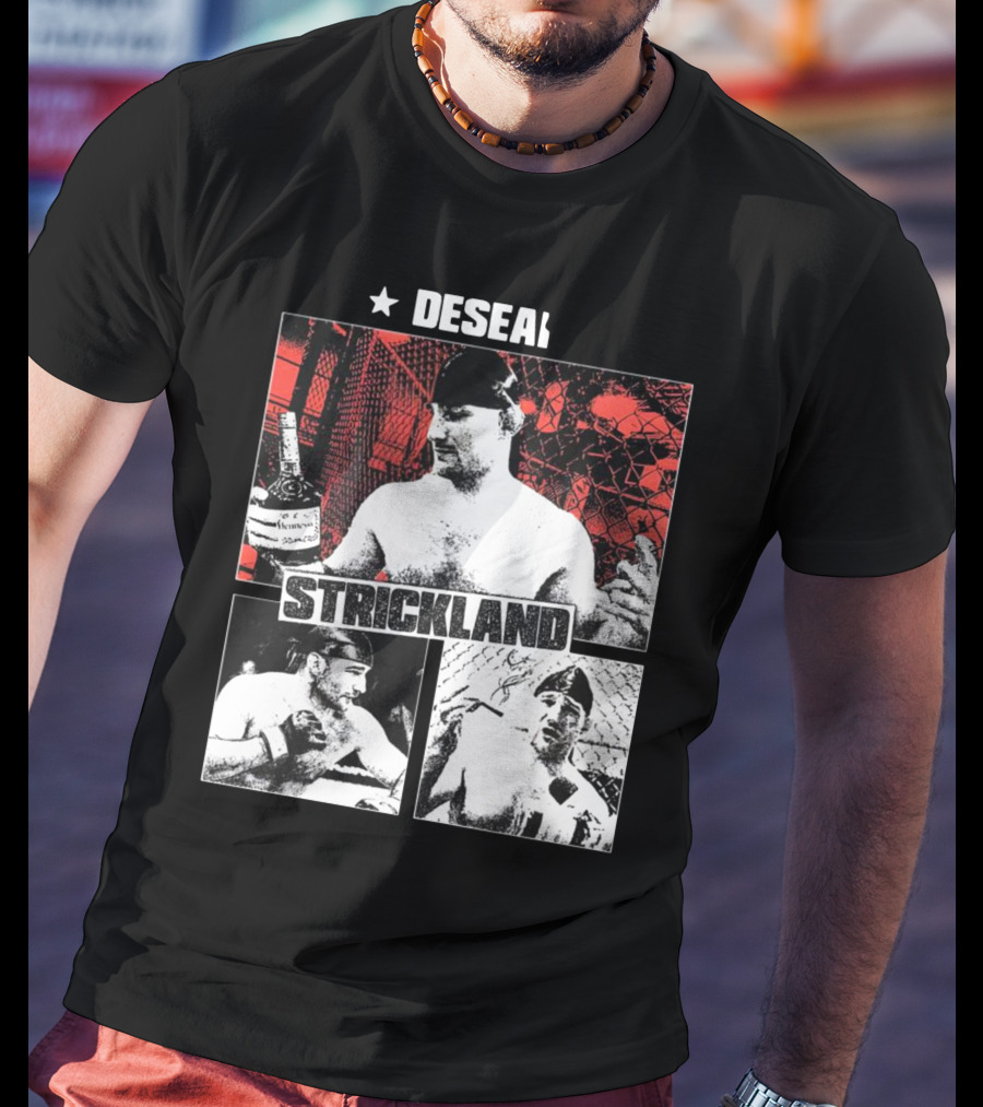 Desean Strickland Cage Fighter Portrait Montage T-Shirt