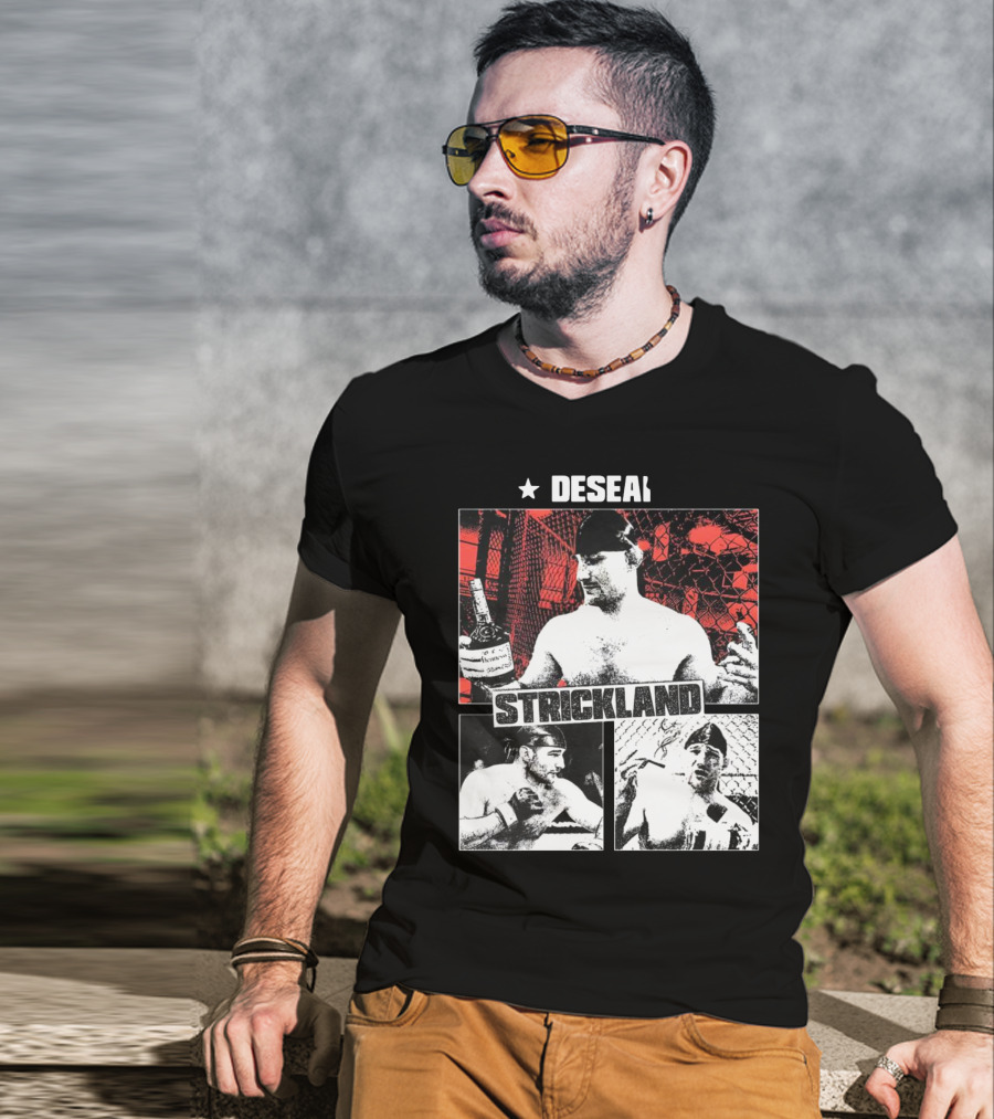 Desean Strickland Cage Fighter Portrait Montage T-Shirt