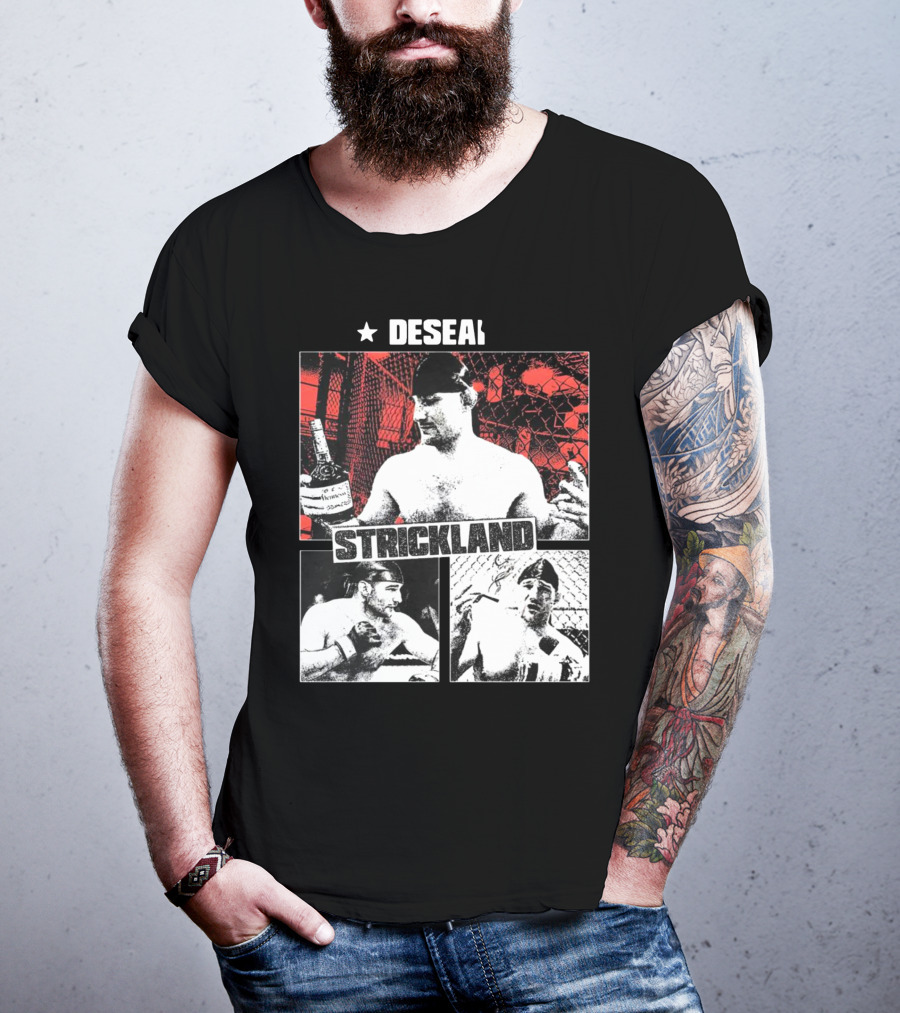Desean Strickland Cage Fighter Portrait Montage T-Shirt