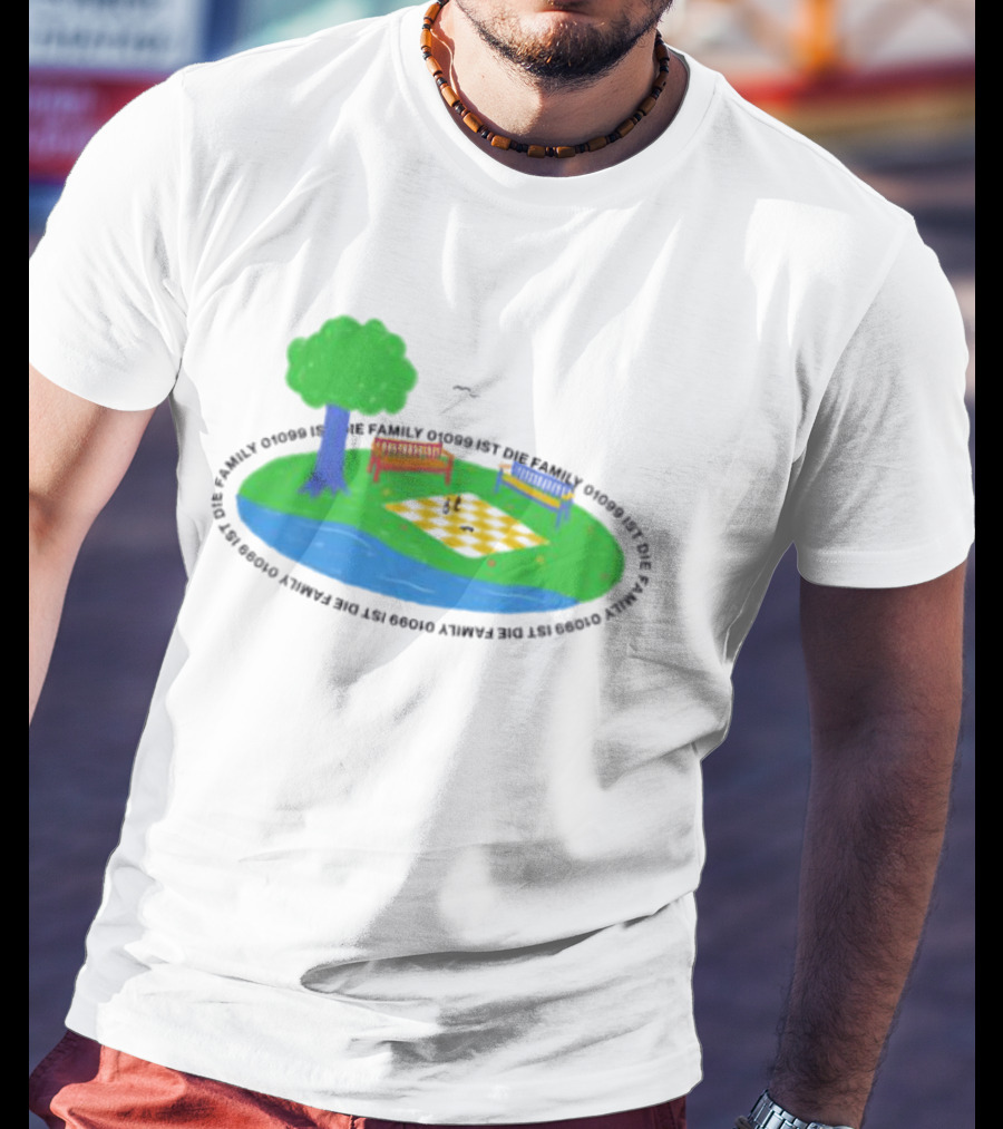 1099 Chess Picnic Park Scene T-Shirt