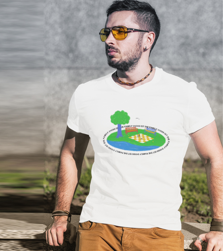 1099 Chess Picnic Park Scene T-Shirt
