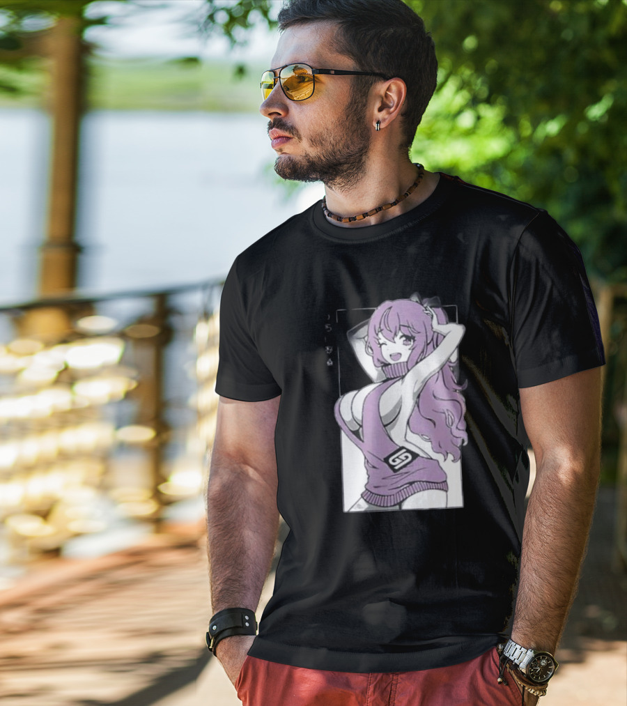 GamerSupps Waifu Purple Anime Character T-Shirt
